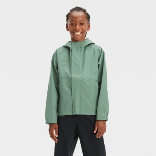 New - Kids' Rain Shell Jacket - All in Motion™ Green L
