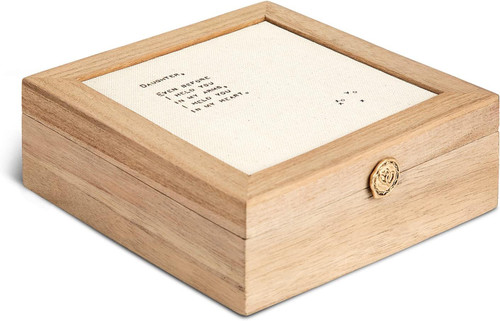 New - Paulownia Wood with Glass Top Organizer Jewelry Box - A New Day Natural Wood