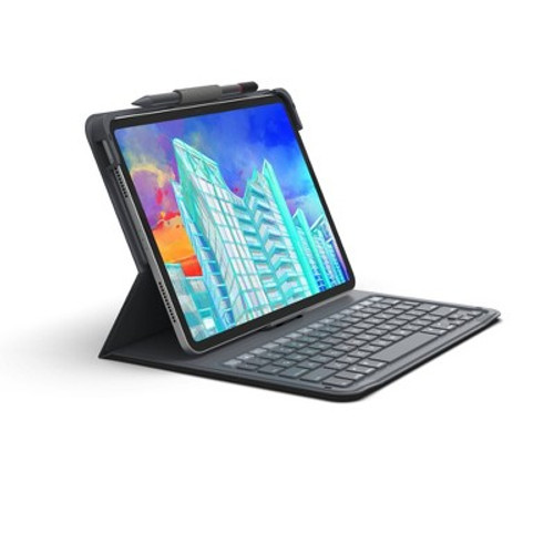 New - ZAGG Keyboard Messenger Folio 2 - Apple iPad 10.2/10.5 - Charcoal