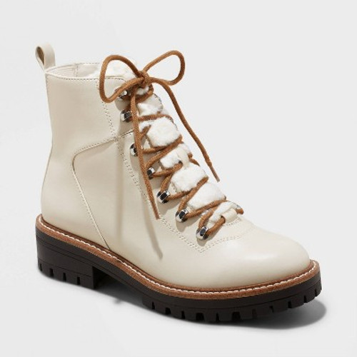 New - Women's Leighton Winter Boots - A New Day Off-White 5.5