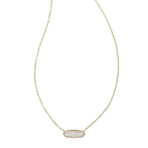 New - Kendra Scott Eva 14K Gold Over Brass Pendant Necklace - Mother of Pearl