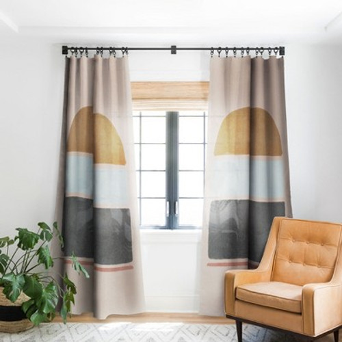 New - Lola Terracota Abstract Interaction 50" x 96" Single Panel Room Darkening Window Curtain - Society6