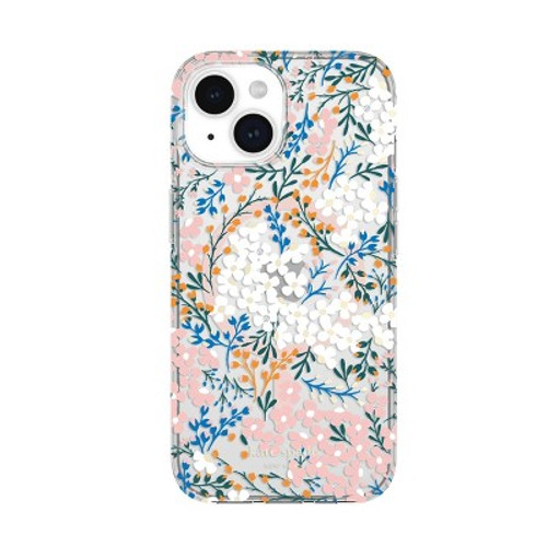 New - Kate Spade New York Apple iPhone 15/iPhone 14/iPhone 13 Protective Case with MagSafe - Rose & Green Floral with Gems