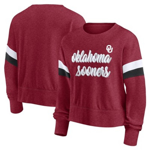 New - NCAA Oklahoma Sooners Women's Crew Neck Fleece Sweatshirt - XL