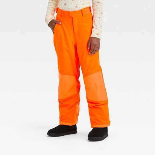 New - Kids' Waterproof Snow Pants - All in Motion Orange M