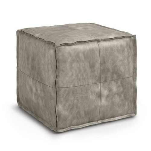 Open Box Wendal Square Pouf Distressed Gray - WyndenHall