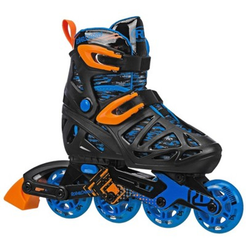 New - Roller Derby Tracer Adjustable Kids' Inline Skate - Black/Blue - M (2-5)