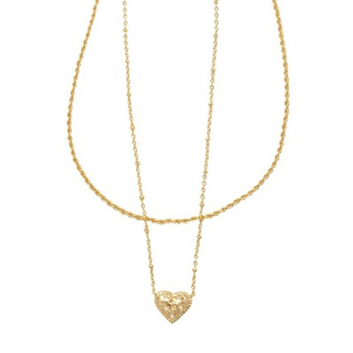 New - Kendra Scott Anna Filigree 14K Gold Over Brass Multi-Strand Necklace - Gold