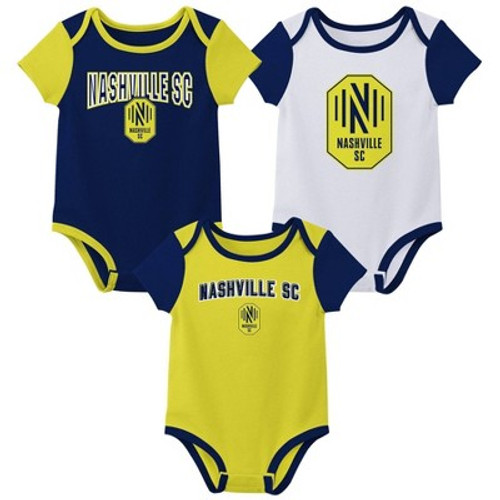 New - MLS Nashville SC Infant 3pk Bodysuit - 3-6M