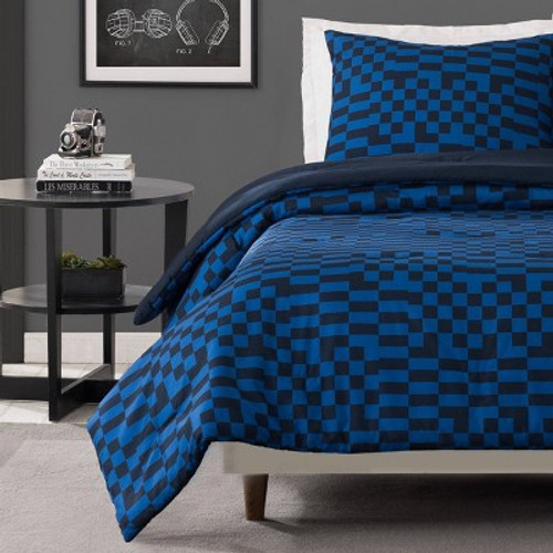 New - Twin/Twin Extra Long Teen Comforter Set Tonal Blue - Makers Collective