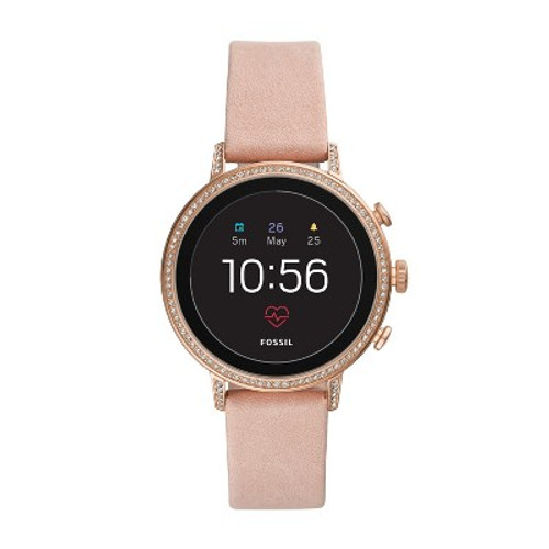 New - Fossil Gen 4 Smartwatch Venture HR 40mm - Rose Gold-Tone with Blush Leather