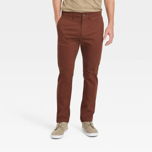 Men's Every Wear Slim Fit Chino Pants - Goodfellow & Co Burgundy 34x32