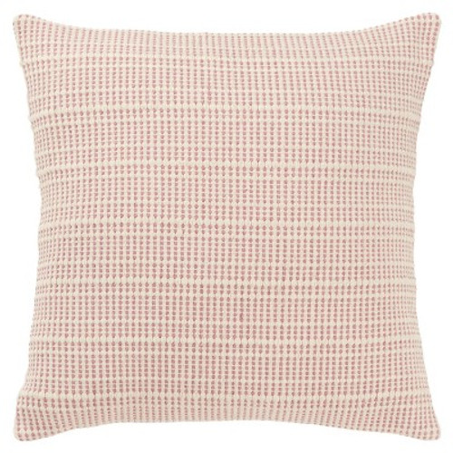 New - 20"x20" Oversize Horizontal Striped Square Throw Pillow Cover Pink - Rizzy Home