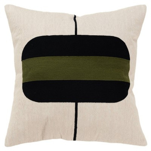 New - 20"x20" Oversize Color Block Square Throw Pillow Cover Dark Green - Rizzy Home