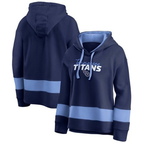 New - NFL Tennessee Titans Women's Halftime Adjustment Long Sleeve Fleece Hooded Sweatshirt - S