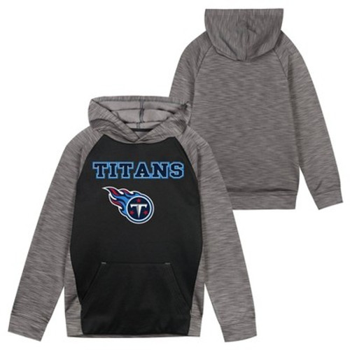 New - NFL Tennessee Titans Boys' Black/Gray Long Sleeve Hooded Sweatshirt - XL