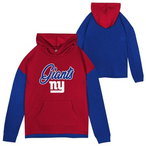 New - NFL New York Giants Girls' Fleece Hooded Sweatshirt - XS