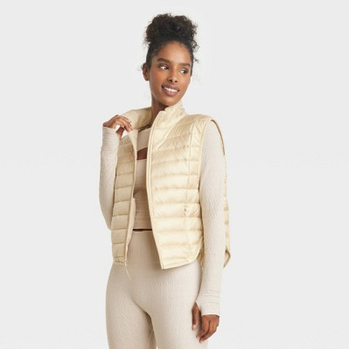 Women's Quilted Puffer Vest - JoyLab Ivory L