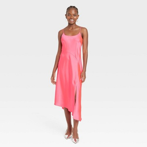 New - Women's Midi Slip Dress - A New Day Pink M