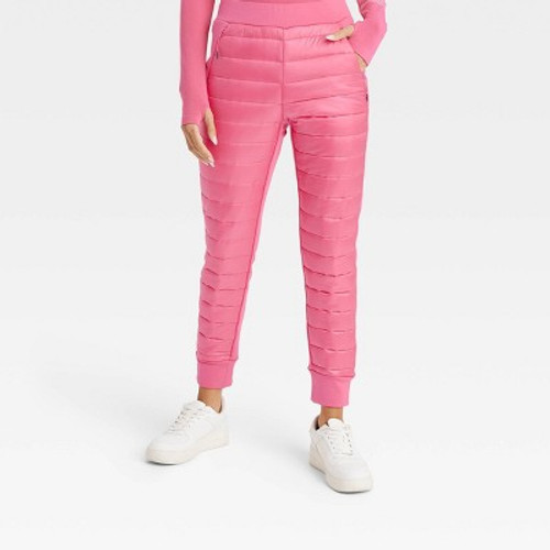Women's Quilted Puffer Pants - JoyLab Pink L