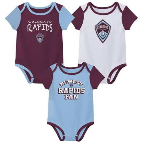 New - MLS Colorado Rapids Infant Girls' 3pk Bodysuit - 3-6M
