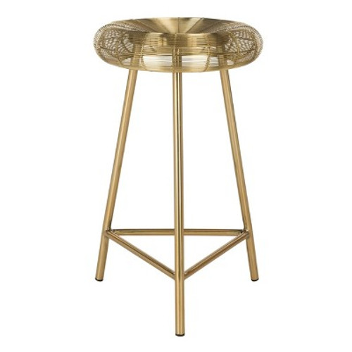 Open Box Addison Wire Weaved Contemporary Counter Height Barstool Gold - Safavieh