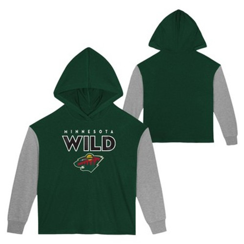 New - NHL Minnesota Wild Girls' Poly Fleece Hooded Sweatshirt - XS