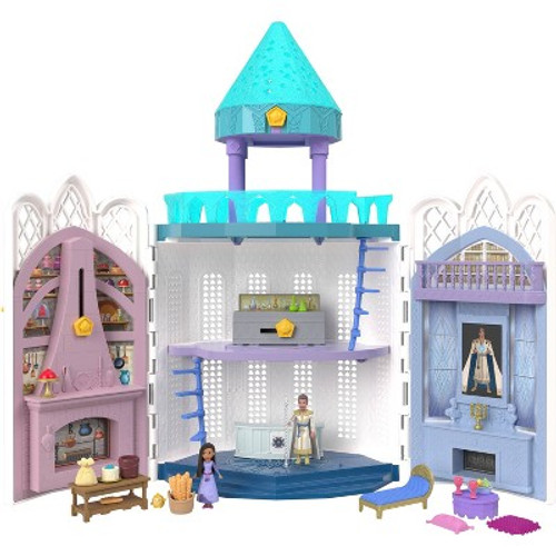 Open Box Disney Wish Rosas Castle Playset, Dollhouse with 2 Posable Mini Dolls, Star Figure & 20 Accessories