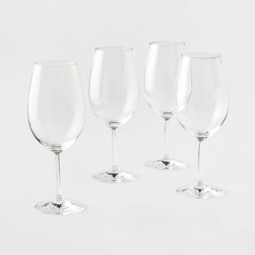 Open Box 4pk Geneva Crystal All-Purpose Big 21.4oz Wine Glasses - Threshold Signature
