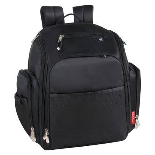 New - Fisher-Price Kaden Diaper Backpack - Black