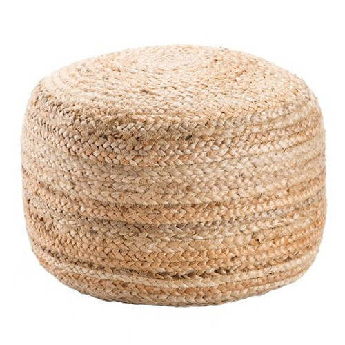 Open Box 18" Round Knitted Pouf Ottoman Taupe/Tan - Jaipur Living