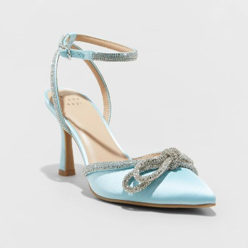 New - Women's Carmin Bow Pumps - A New Day Blue 11