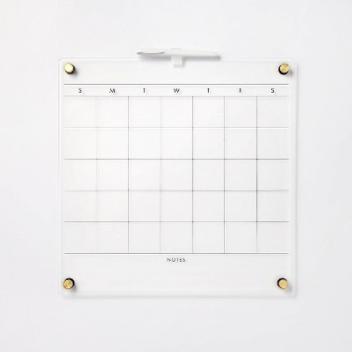 New - 16"x16" This Month Acrylic Dry Erase Calendar Clear - Threshold