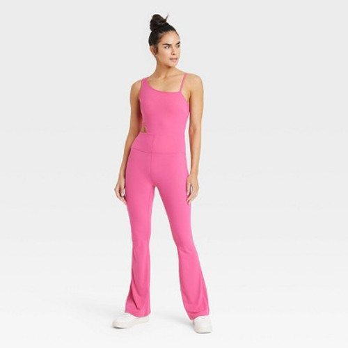 New - Women's Asymmetrical Flare Bodysuit - JoyLab Pink M