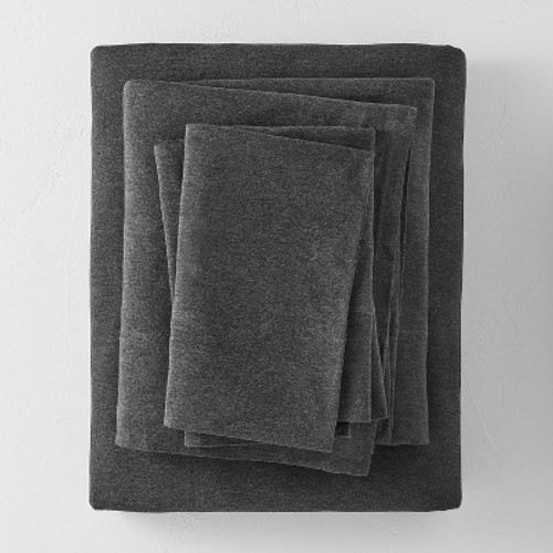 Full Jersey Solid Sheet Set Dark Gray - Casaluna