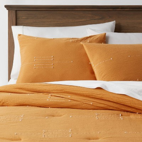 King Clipped Linework Comforter & Sham Set Mustard - Threshold