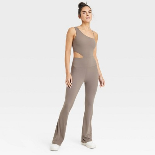 Women's Asymmetrical Flare Bodysuit - JoyLab Dark Gray M