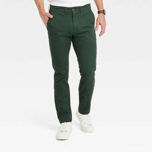 Open Box Men's Every Wear Slim Fit Chino Pants - Goodfellow & Co Forest Green 32x30