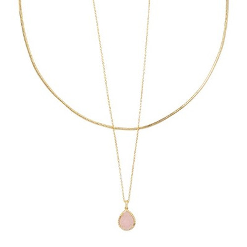 Kendra Scott Sami Quartz 14K Gold Over Brass Multi-Strand Necklace - Rose Quartz