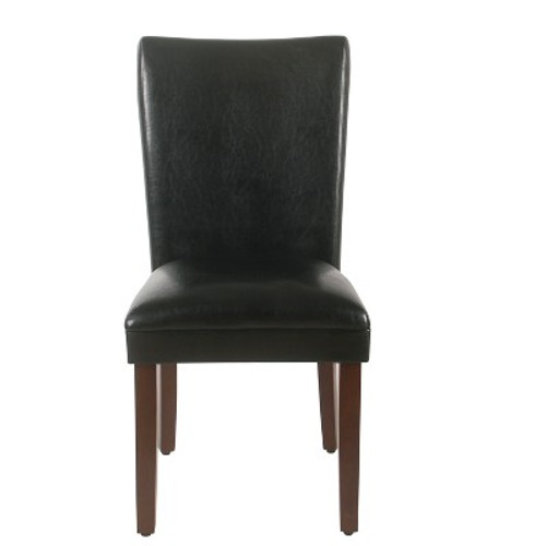 Open Box Set of 2 Parsons Dining Chairs Black Faux Leather - HomePop
