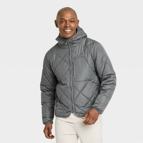 Men's Lightweight Quilted Jacket - All in Motion Gray XXL