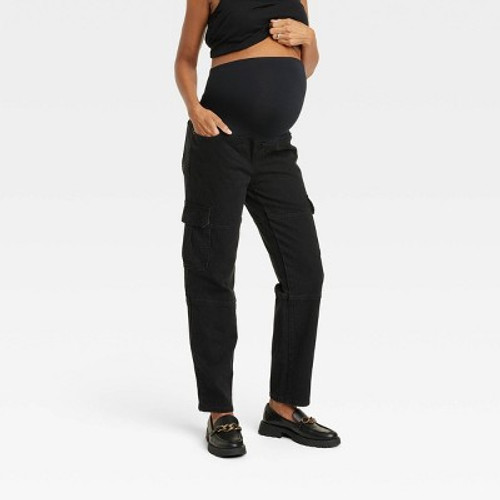 Over Belly 90's Straight Maternity Jeans - Isabel Maternity by Ingrid & Isabel Black 2