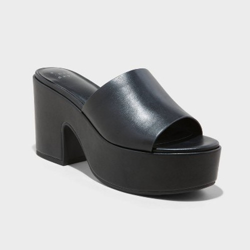 Women's Ricky Platform Heels - A New Day Black 6.5