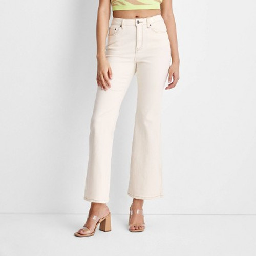 New - Women's Flare Leg Denim Pant - Future Collective with Gabriella Karefa-Johnson Cream