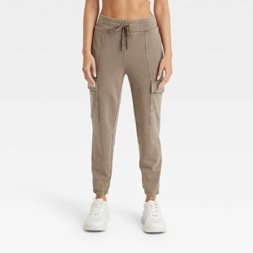 Women's French Terry Cargo Joggers - JoyLab Gray XXL