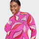 New - Black History Month Sammy B Women's Plus Size Long Sleeve Mesh Bodycon Dress - Pink Floral 2X