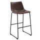 Open Box Set of 2 Laslo Modern Upholstered Faux Leather Barstools Brown - Saracina Home