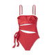 New - Women's Bandeau Cut Out One Piece Swimsuit - Shade & Shore Red XL