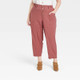 New - Women's Mid-Rise Tapered Fit Pants - Knox Rose Rose Red 3X