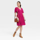 New - Women's Short Sleeve A-Line Dress - Knox Rose Magenta S